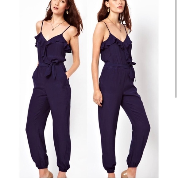 American Eagle Black Ruffle Jogger Jumpsuit - Picture 4 of 16